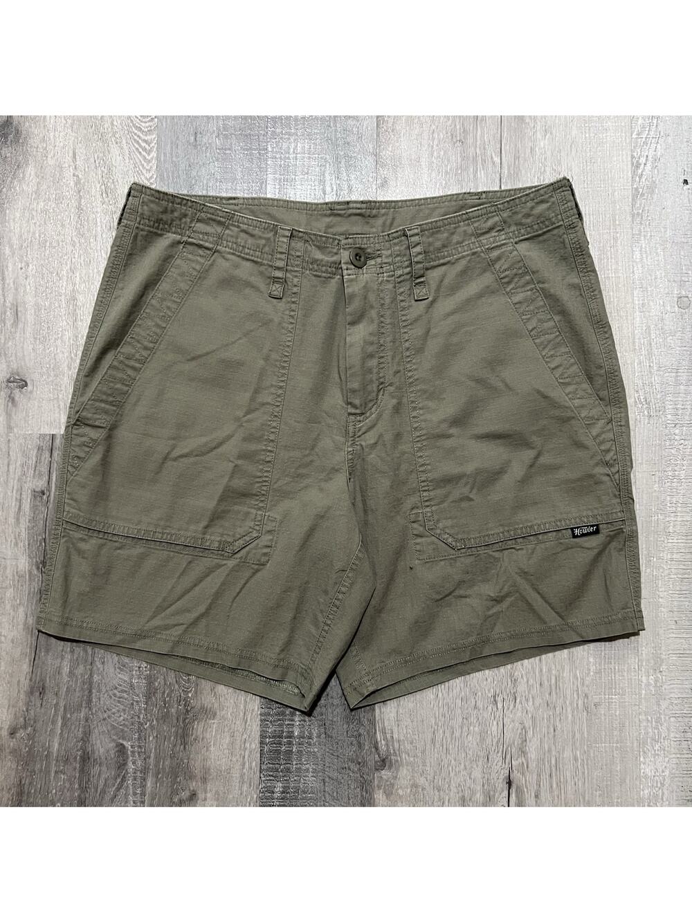 Howler Brothers Ripstop Men's Shorts Green Chino Heed The Call Outdoor Fit 34
